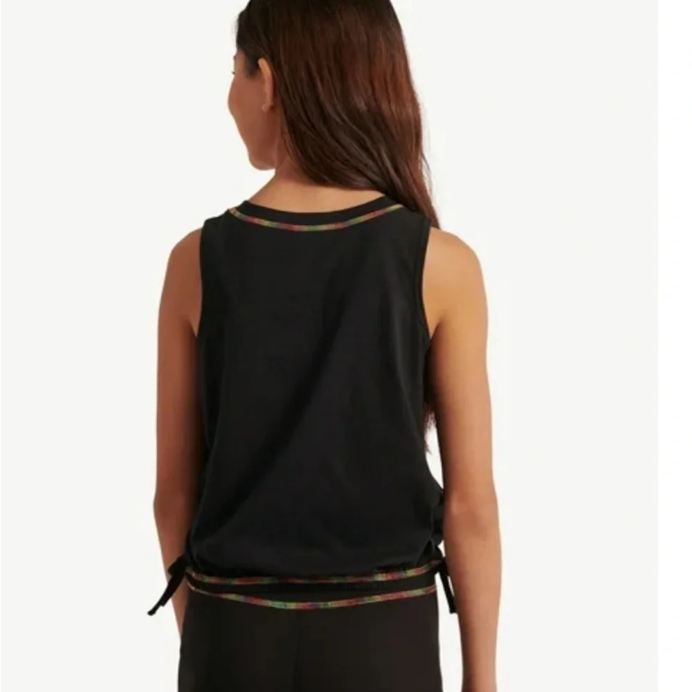 Justice X Airhead Black Tank Top with Rainbow LOVE Graphic size 10